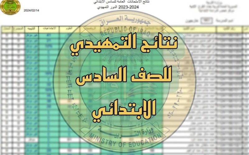 “بالاسماء” نتائج السادس الابتدائي 2024 وطريقة الاستعلام عبر الموقع الرسمي لوزارة التربية والتعليم العراقية